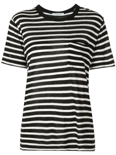 Alexander Wang Horizontal Striped T-shirt In Black