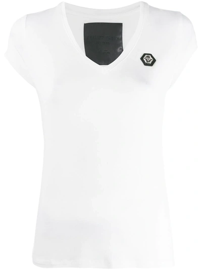 Philipp Plein V-neck T-shirt In White