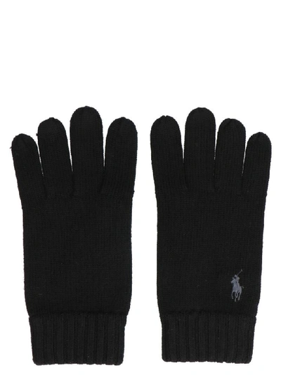 Polo Ralph Lauren Logo Embroidered Gloves In Black