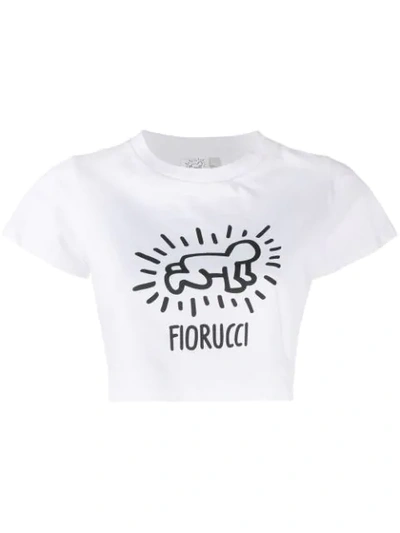 Fiorucci Keith Haring Cropped Top In White