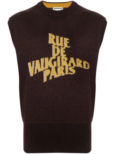 Wooyoungmi 'rue De Vaugirard Paris' Knitted Vest In Brown