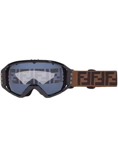 Fendi Monogram Print Ski-mask In Black ModeSens