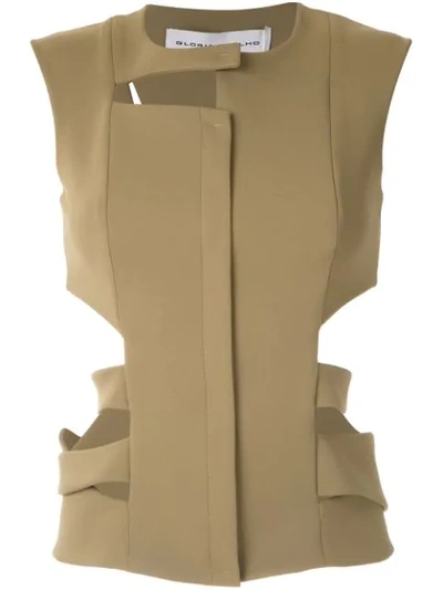 Gloria Coelho Cut Out Waistcoat In Green