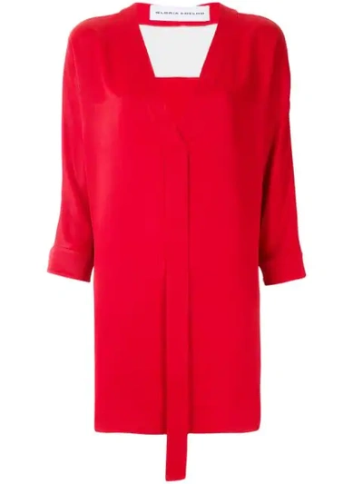 Gloria Coelho Two Tone Blouse In Red