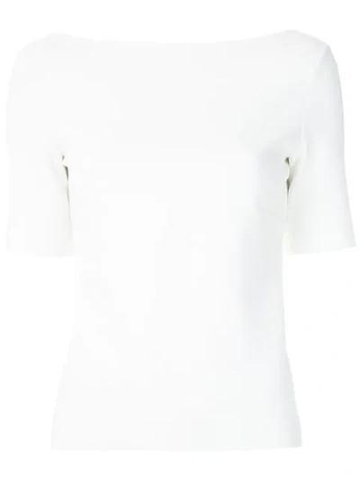 Gloria Coelho Boat Neck Blouse In White