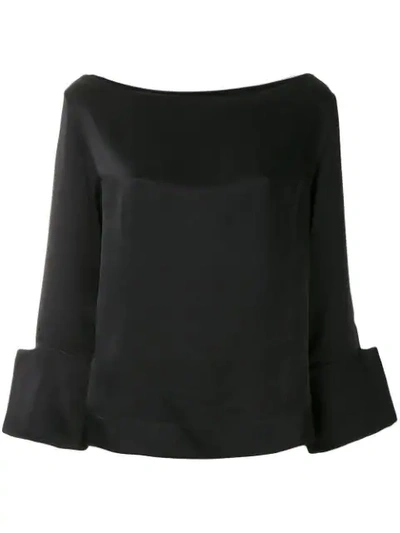 Gloria Coelho Boat Neck Blouse In Black