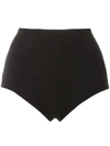 Gloria Coelho High Waisted Bikini Bottom In Black