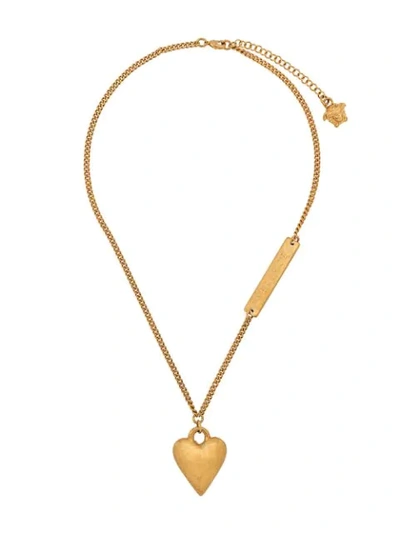 Versace Heart Pendant Necklace In Gold