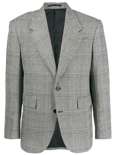 Versace Check Print Blazer Jacket In White