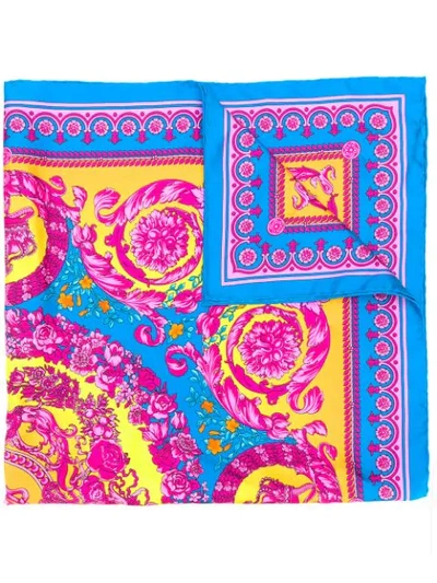 Versace Printed Neck Scarf In Blue