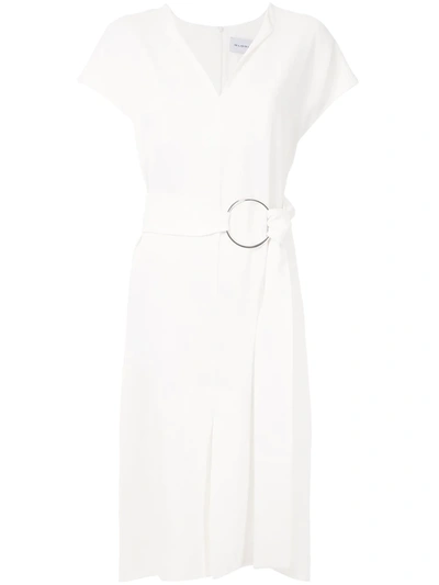 Gloria Coelho Belted Midi Dress In White