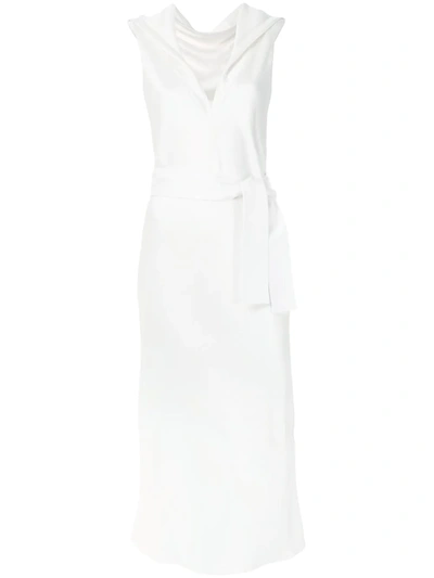 Gloria Coelho Belted Midi Dress In White
