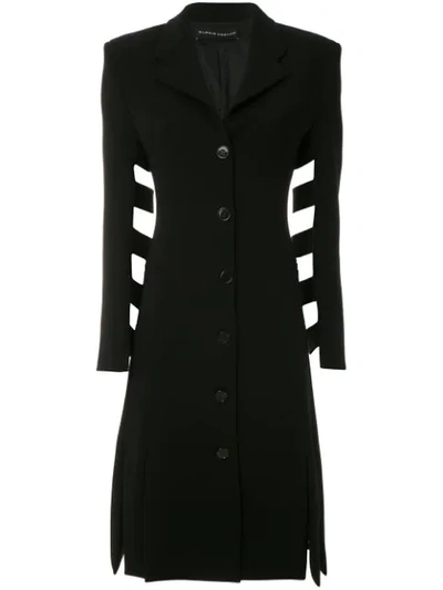 Gloria Coelho Button-up Knee High Dress In Black