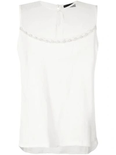 Andrea Bogosian Pixel Embroidered Vest In White