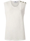 Andrea Bogosian Decorative Buttons Tank In White