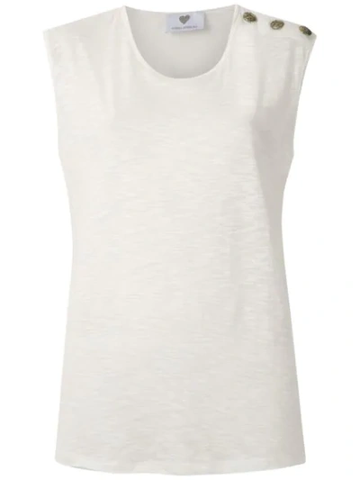 Andrea Bogosian Decorative Buttons Tank In White