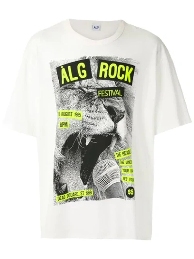 Àlg X Hering 'rock' T-shirt In White