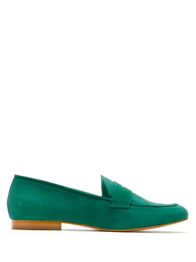Blue Bird Shoes Suede Loafers In Green