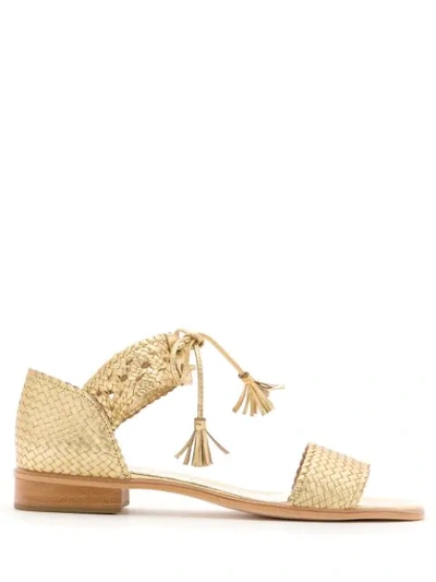 Sarah Chofakian Sule Flat Sandals In Gold