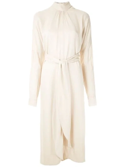 Framed Off Belted Midi Dress In Neutrals