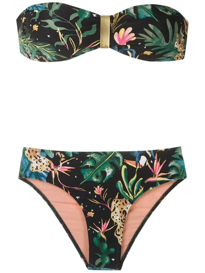 Lygia & Nanny Ester Printed Bikini Set In Black