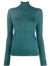 N•peal Superfine Roll Neck Cashmere Jumper In Green