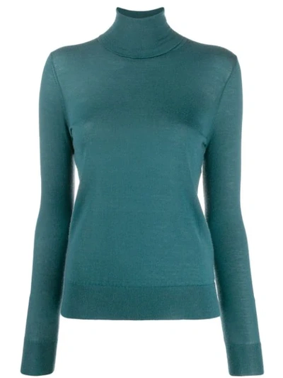 N•peal Superfine Roll Neck Cashmere Jumper In Green