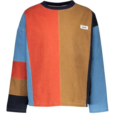 Kenzo Colour Block Corduroy Sweatshirt In Dark Beige