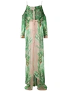 Amir Slama Printed Maxi Silk Dress In Green