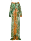 Amir Slama Printed Maxi Silk Dress In Green