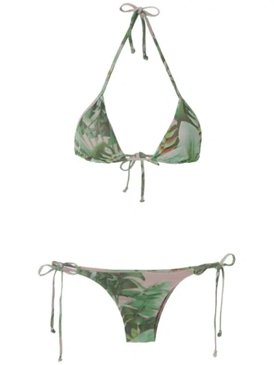 Amir Slama Triangle Bikini Set In Green