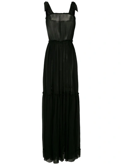 Amir Slama Silk Maxi Dress In Black