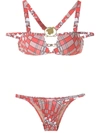 Amir Slama Geometric Print Bikini Set In Red