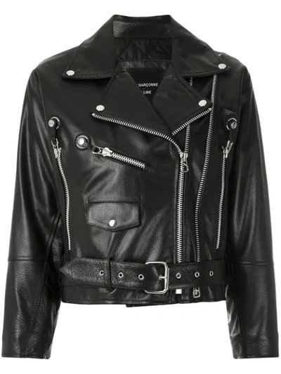 À La Garçonne + Kalline Leather Biker Jacket In Black