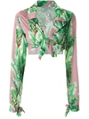 Amir Slama Printed Crop Top In Green