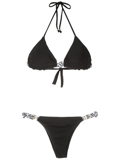 Amir Slama Rope Trim Bikini Set In Black