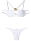 Amir Slama Metallic Embellishment Bikini Set In White