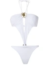 Amir Slama Cut Out Halterneck Swimsuit In White