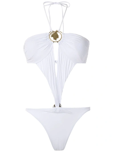 Amir Slama Cut Out Halterneck Swimsuit In White