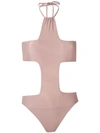 Amir Slama Cruz Cut Out Swimsuit In Gold