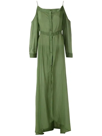 Amir Slama Silk Maxi Dress In Green