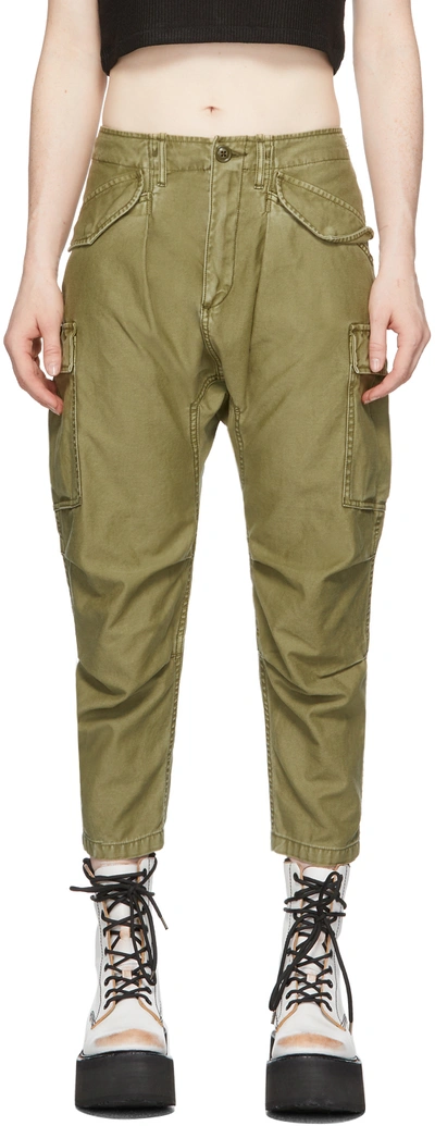 R13 Harem Cargo Pants With Ties In Green