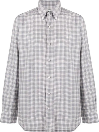 Finamore 1925 Napoli Check-print Shirt In Grey