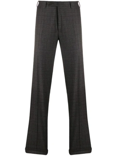 Canali Check Trousers In Brown