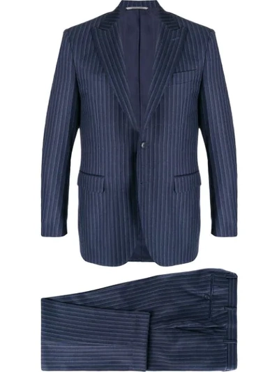 Canali Striped Two-piece Suit In Blue