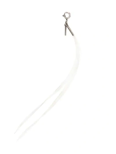 Ann Demeulemeester Small Feather Keyring In White