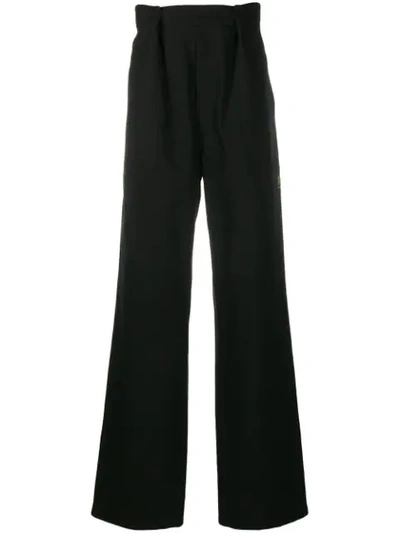 Raf Simons Pleated Flared Trousers In Black