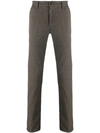 Incotex Micro Pattern Slim Trousers In Grey