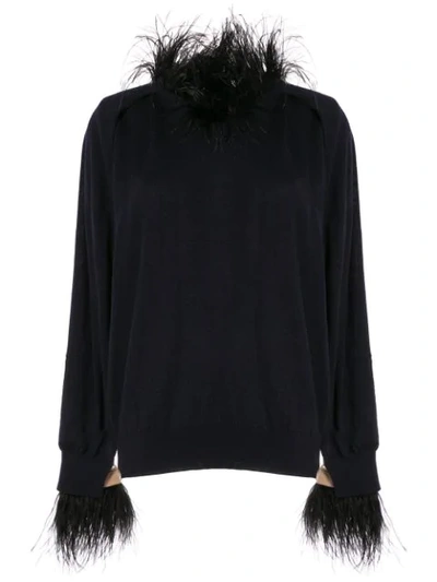 Toga Oversized Feather Trimmed Sweater In 13