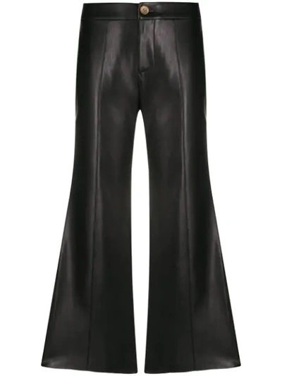 Aeron Cropped Flared Trousers In Black